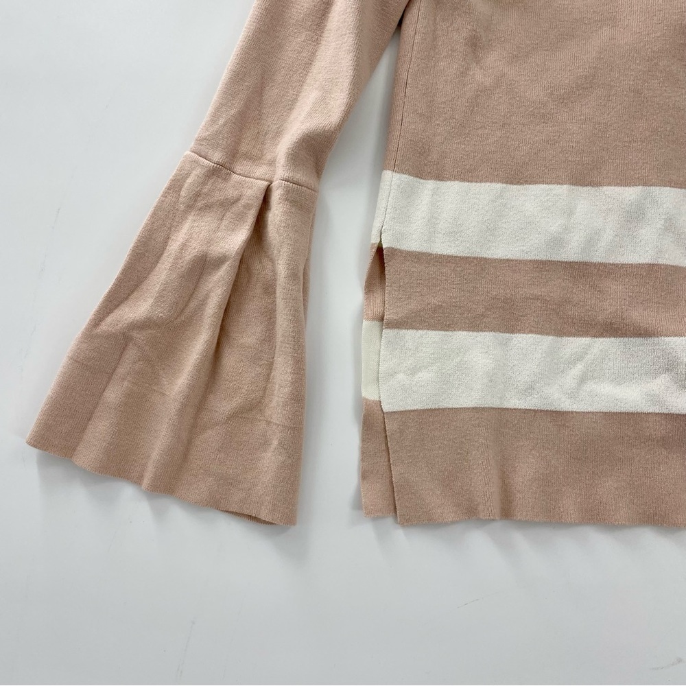 Rachel Rachel Roy Soft Pink White Stripe Tie‎ Back Pullover Sweater Size S - Picture 3 of 9